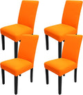 JQinHome Dining Chair Slipcover, High Stretch Removable Washable Chair Seat Protector Cover Set of 4,Chair Covers for Halloween Dining Room, Kitchen,Home Party,Wedding Ceremony(Orange, 4PC)-Ruum Studio Home