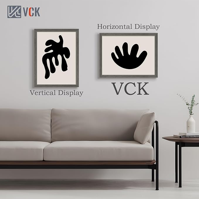 VCK 18x24 Frame Set of 3, Gray Solid Wood Poster Picture Frame, Exclusive Wood Grain, Wall Gallery Frame-Ruum Studio Home