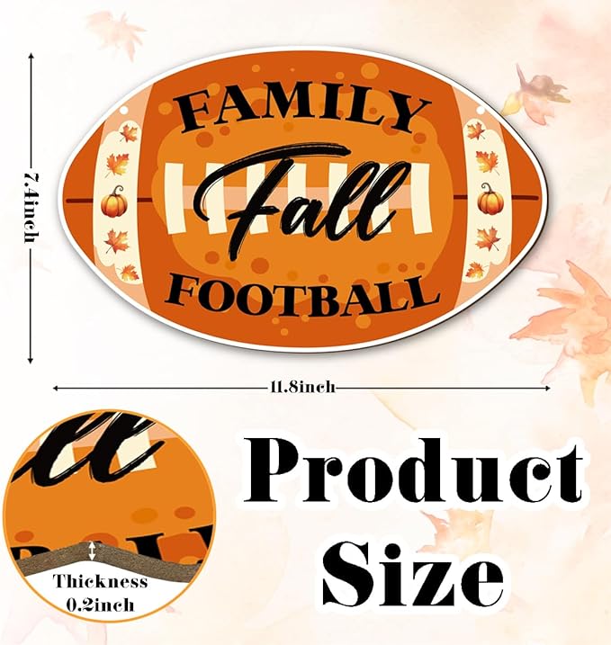 Autumn Wooden Signs, Rustic Thanksgiving Decoration, Home Interior And Exterior Decor, Autumn Harvest Thanksgiving Home Decor (Football), Housewarming Gift-Ruum Studio Home