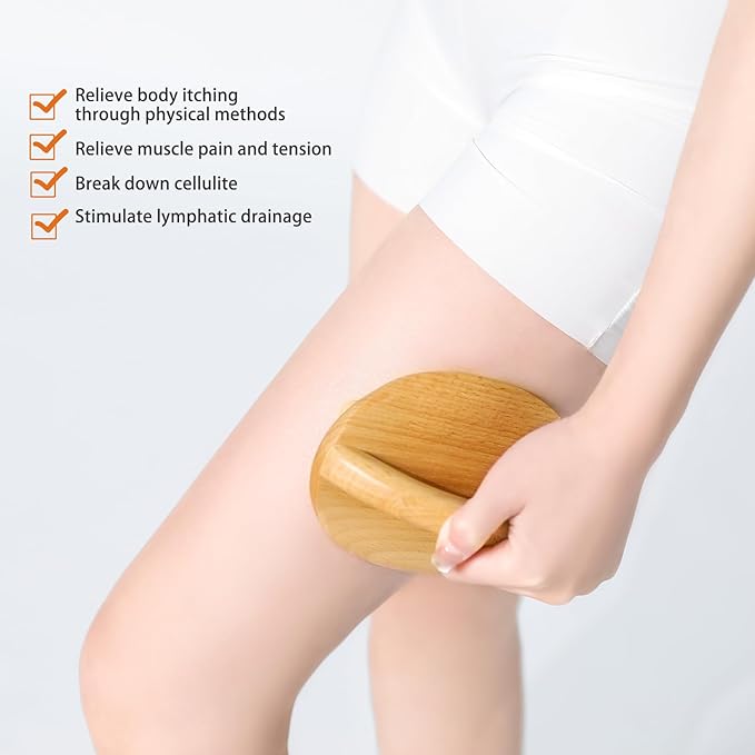 AiRelax Wood Therapy Massage Tools,Wooden Massage Body Brush for Cellulite Remover,Itchy Skin Relief,Body Shaping,Professional Maderoterapia Kit Meridian Pressure Brush,Lymphatic Drainage Massager-Ruum Studio Home