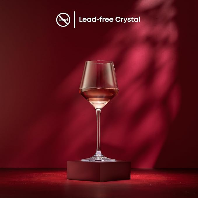 JoyJolt Layla White Wine Glasses, Set of 4 Italian Glasses, 13.5 oz Clear – Made in Europe-Ruum Studio Home