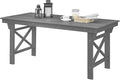 HDPE Outdoor Dining Table, 66.9” Rectangle Patio Dining Table for 6, All-Weather HDPE Outdoor Table with 2.2” Umbrella Hole, HDPE Patio Furniture for Deck, Backyard, Garden, Pool, Smoke Gray-Ruum Studio Home