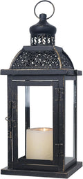 NEEDOMO Large Candle Lanterns Decorative Indoor, 14.4" Outdoor Lantern with Clear Glass, Vintage Metal Candle Holders in Black, Patio Wedding Home Kitchen Coffee Table Livinig Room Decor-Ruum Studio Home
