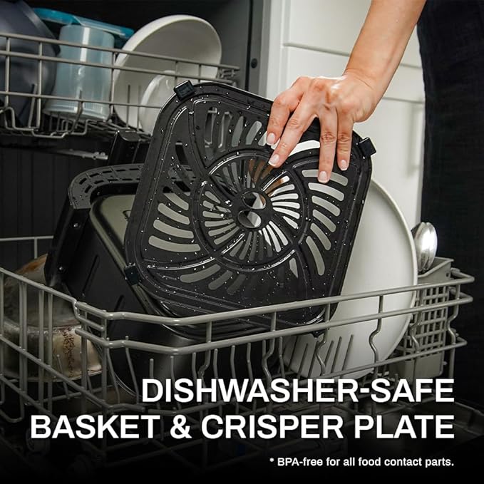 Air Fryer 6.8 Quarts, 10-in-1 Functions, Air Fry, Roast, Bake, Broil, Dehydrate, Large & Compact Air Fryers, Nonstick & Dishwasher-Safe Airfryer Basket, Stainless Steel Air Fryer, Easy to Use-Ruum Studio Home
