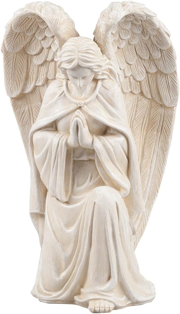 Fox Valley Traders Aoboco White Resin Angel Statue - Religious Garden Statue Remembrance Memorial Guardian Angel – 16 inch-Ruum Studio Home