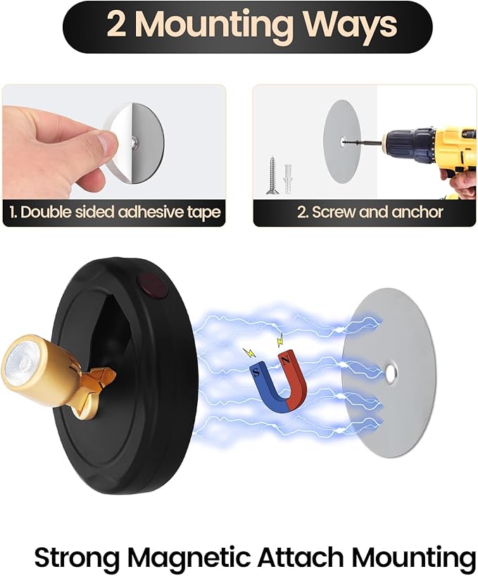 Rechargeable Spotlight, Battery Powered Picture Lights with Remote, Dimmable Plant Spot Light Indoor, Cordless Accent Lighting, LED Uplight for Tree Dartboard Decor Painting Artwork Photo-Ruum Studio Home