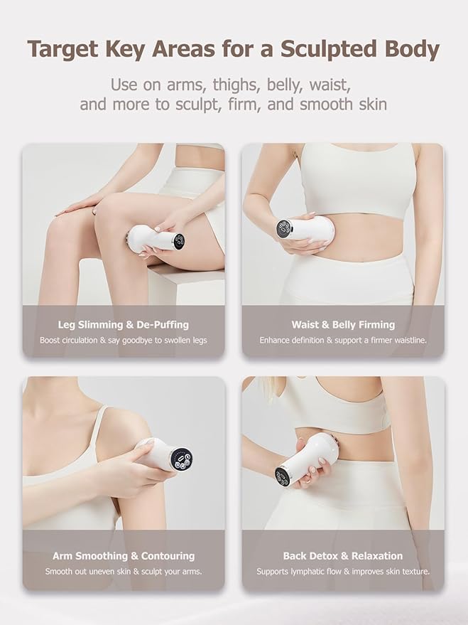 DiDEER Lymphatic Drainage Massager & Anti Cellulite Massage Tool, for Legs, Arms & Belly, Body,Helps Reduce Stretch Marks & Cellulite,with Microcurrent, Light Heat & Vibration-Ruum Studio Home