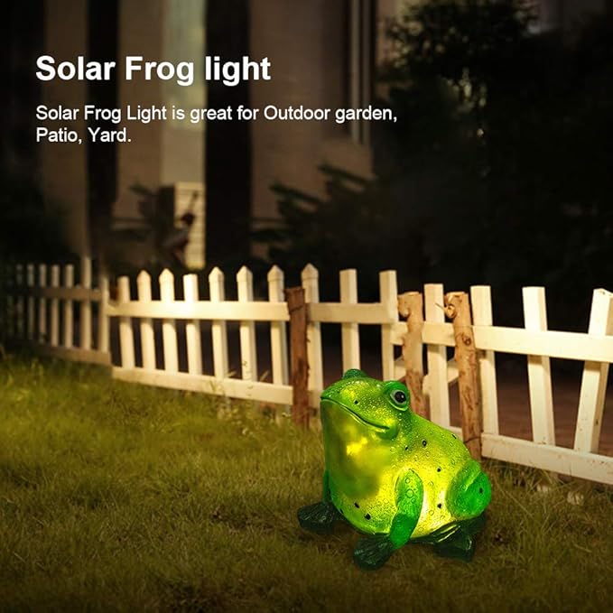 TIJNN Solar Frog Lights Deck Decorative Lighting Statue Lawn Patio Backyard Outdoor Garden Decoration Housewarming Gift-Ruum Studio Home