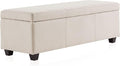 BELLEZE 47 Inch Storage Ottoman, Linen Storage Bench for Bedroom, Living Room, Entryway, Hallway, Foot Rest, Support 300lbs - Beige-Ruum Studio Home