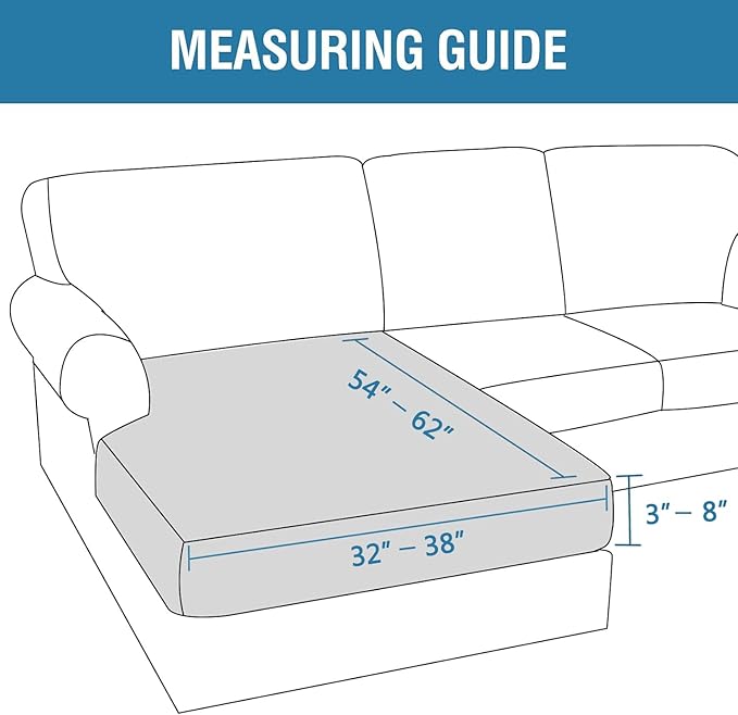 H.VERSAILTEX Velvet Stretch Individual Chaise Cover Sectional Couch Covers for L Shaped Sofa Both Left/Right Furniture Protector Seat Cushion Sofa Cover (1 Piece Chaise Cover, Black)-Ruum Studio Home
