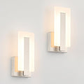 Joosenhouse LED Wall Sconce Set of 2, Hardwired Dimmable Wall Mounted Lights, Indoor Wall Lights for Hallway, Bedroom, Study, Living Room, 9.76 Inch Brushed Nickel Wall Sconce Lighting-Ruum Studio Home
