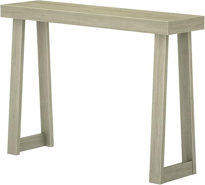 Plank+Beam Solid Wood Console Table, 46.25 Inch, Sofa Table, Narrow Entryway Table for Hallway, Behind The Couch, Living Room, Foyer, Easy Assembly, Seashell-Ruum Studio Home