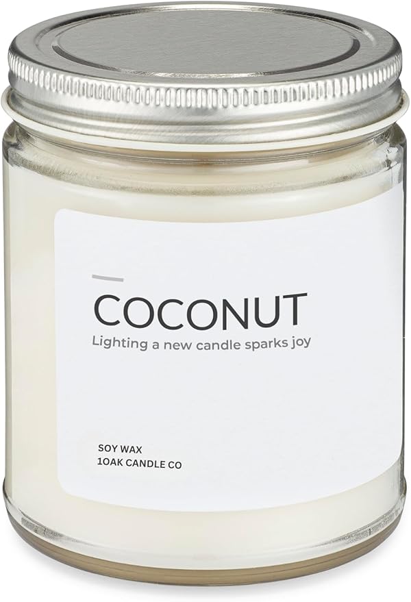 1OAK Soy Wax Scented Candle (Coconut) - Long Burning Premium Hand-Poured (7oz.)-Ruum Studio Home