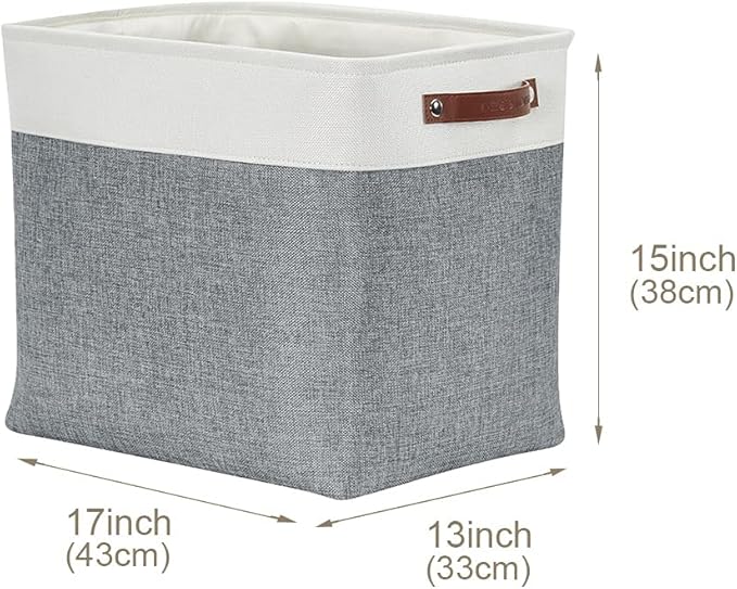 DECOMOMO Extra Large Storage Baskets 54.5L Fabric Storage Bins for Organizing Linen Closet, Toys, Nursery (Slate Grey and White, XXXL - 3 pack)-Ruum Studio Home