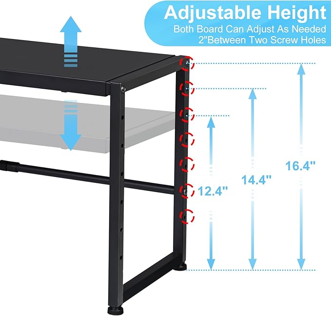 44.3 Inches Expandable Metal Storage Shelves,150LBS Heavy Duty Shelving Units and Storage For Appliance,Adjustable Utility Organization and Storage Shelf Rack For Kitchen Cabinet Closet Garage Pantry-Ruum Studio Home
