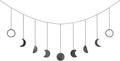 Mkono Moon Phase Wall Hanging Boho Aesthetic Room Decor Metal Moons Garland Hanging Art Bohemian Home Decoration for Girls Room Nursery Bedroom Livingroom Dorm, Ideal, Black, 50"-Ruum Studio Home