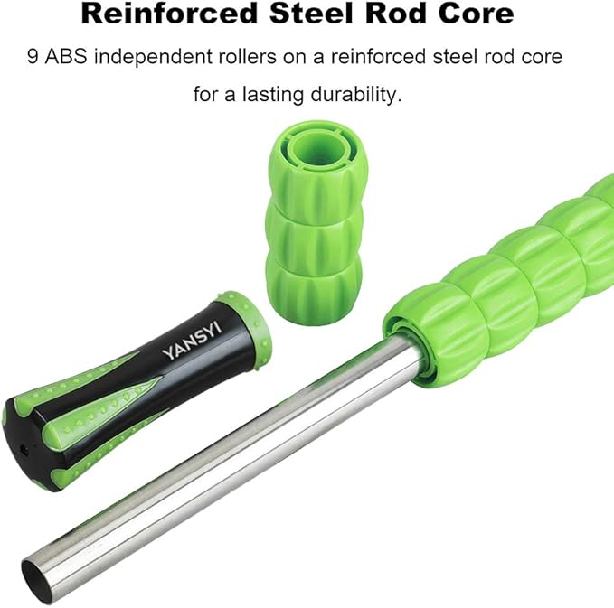 Yansyi Muscle Roller Stick for Athletes - Body Massage Roller Stick - Release Myofascial Trigger Points Reduce Muscle Soreness Tightness Leg Cramps & Back Pain for Physical Therapy & Recovery (Green)-Ruum Studio Home