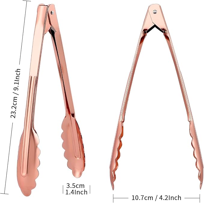 MSY BIGSUNNY 9 Inch Kitchen Food Tongs, Buffet Tongs, Serving Tongs for Cooking, Grilling, Aluminum Tongs - Set of 3 (multi color)-Ruum Studio Home