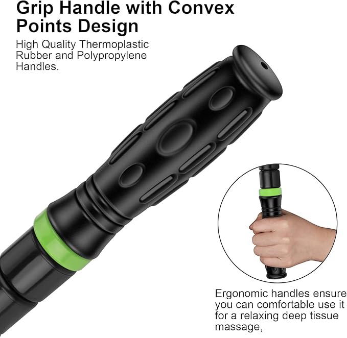 iGreely Premium Muscle Roller The Ultimate Massage Roller Stick 17 Inches Recommended by Physical Therapists Promotes Recovery Fast Relief for Cramps Soreness Tight Muscles Black-Ruum Studio Home