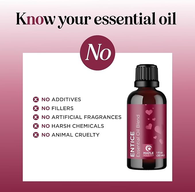 Entice Essential Oil Blend for Diffuser - Passionate Blend of Aromatherapy Oils for Couples with Lavender Palmarosa Clary Sage and Ylang-Ylang Essential Oil - Ignite The Romance Essential Oils Blend-Ruum Studio Home