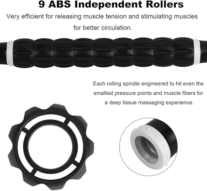 Yansyi Muscle Roller Stick for Athletes - Body Massage Roller Stick - Release Myofascial Trigger Points Reduce Muscle Soreness Tightness Leg Cramps & Back Pain for Physical Therapy & Recovery (White)-Ruum Studio Home
