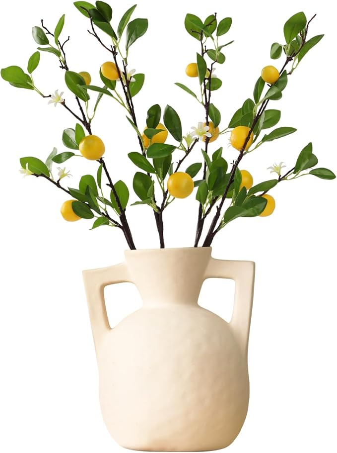 ucky Artificial Lemon Branches，4pcs of 27 Inch, Realistic Green Leaves and Yellow Lemon Fruit, Spring Summer Decoration Plants, Kitchen Decor Plant, Home Decor Plants，Greenery Stems-Ruum Studio Home