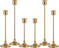 Taper Candle Holder Tall Vintage Metal Candlestick Holders Candle Stick Candelabra for Halloween Thanksgiving Christmas Holiday Wedding (Gold, 2 Sets (6 pcs))-Ruum Studio Home