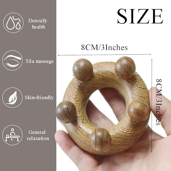 Wood Therapy Abdominal Massage Tools,Lymphatic Drainage Massager, Body Sculpting Scraping Tools for Muscle Pain Relief, Anti Cellulite, Body Contouring and Shaping-Ruum Studio Home
