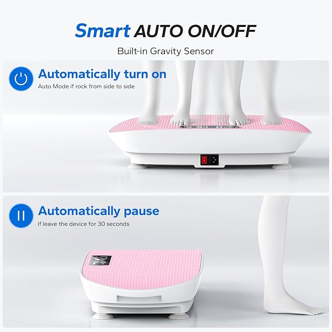 MERACH Vibration Plate Exercise Machine, Whole Body Workout Equipment for Women, Bluetooth and Silicone Pedal, Vibration Plate with Auto Mode, Vibrate Fitness Platform for Home-Ruum Studio Home