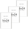 HAUS AND HUES 16x24 White Metal Picture Frames - Features Premium Aluminum, Vertical & Horizontal Hang, Shatterproof Plexiglass - Perfect for Home, Room, Office (16x24 in, White, Set of 3)-Ruum Studio Home