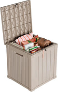 Vixzen 50 Gallon Resin Deck Box, Lockable Outdoor Storage Box for Patio Cushions Storage Furniture,Garden Tools, Pool Supplies, Weatherproof and UV Resistant- Grey-Ruum Studio Home