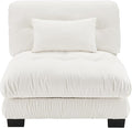 Armless Sofa W/1 Pillow - White-Ruum Studio Home