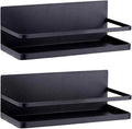 Magnetic Spice Rack Refrigerator Side Magnetic Spice Rack Kitchen Magnetic Shelf Magnetic Fridge Shelf Perfect Space Saver for Kitchen/Apartment 2 Pack (Black)-Ruum Studio Home
