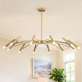 Gold Modern Chandelier 39.4" Large Chandelier Lighting Adjustable Ceiling Pendant Light 12 Light Pendant Light Fixtures for Living Room Dining Room Foyer-Ruum Studio Home