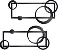 OYEFLY 2 Pcs Metal Abstract Wall Art,Modern Geometric Decor (Black, style 2)-Ruum Studio Home