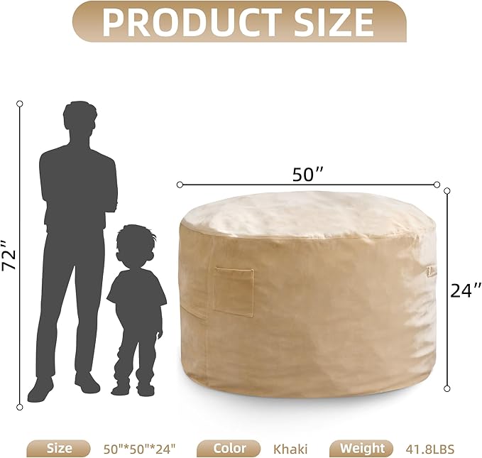 Hobestluk 5FT Bean Bag Chair Giant Bean Bag Chairs for Adults Large Bean Chairs with Removable Cover, Beanbag Chair with Filler, Adult Bean Bag Chairs for Living Room, Bedroom-Ruum Studio Home