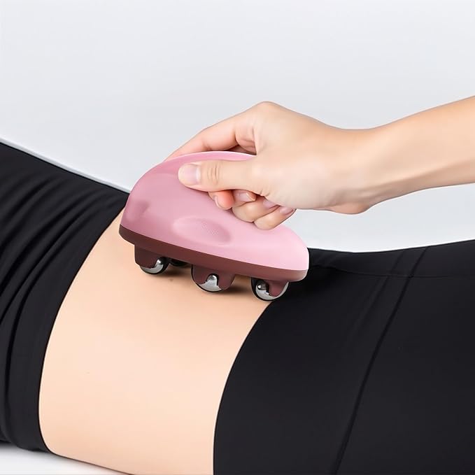 Lymphatic Massage Roller for Cellulite Remover Body Sculpting - Handheld Cellulite Massage Tool for Body Bloat Blood Circulation Lymphatic Drainage Pink-Ruum Studio Home
