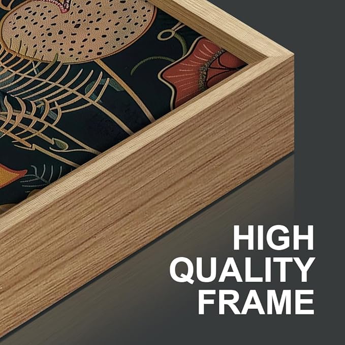 SIGNINART Orange Floral Framed Canvas Wall Art Set of 3, Mid Century Modern Flower Wall Decor, Neutral Plant Artwork, Boho Botanical Art Prints for Bedroom Living Room Office 16"x24"x3-Ruum Studio Home