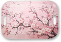 Serving Trays with Handles, 14.5 x 9.8 inch Rectangular Plastic Tray for Restaurant, Kitchen, Pink Cherry Blossom-Ruum Studio Home