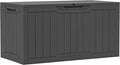 YITAHOME 100 Gallon Outdoor Storage Box, Large Water Resistant Resin Deck Box, Indoor Outdoor Lockable Storage Container for Patio, Garden, Cushions, Tools, Equipment (Dark Gray)-Ruum Studio Home