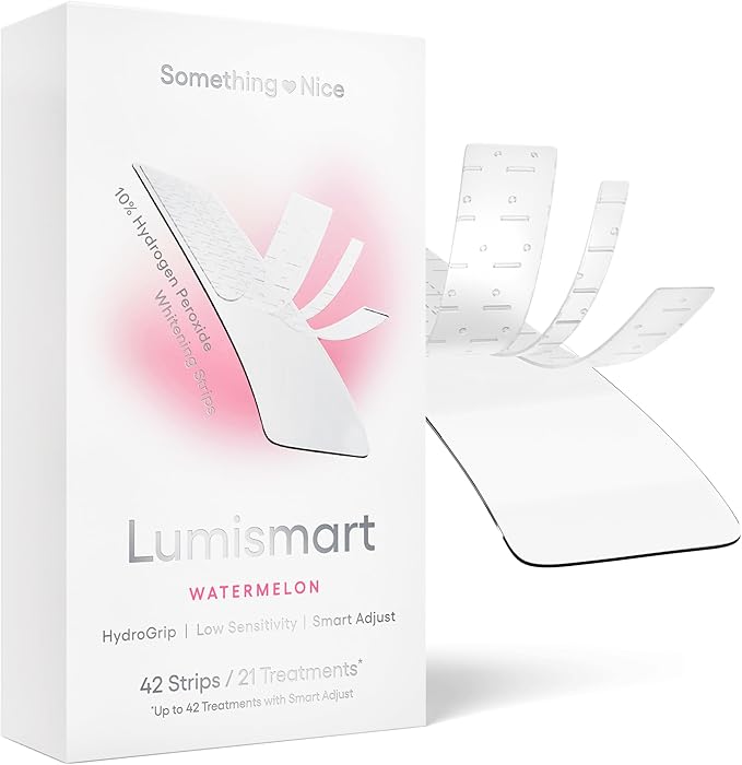 Something Nice Lumismart Whitening Strips - Dentist-Designed, Enamel Safe, up to 42 Treatments with Smart Adjust - Teeth Whitening Strips in Watermelon for Sensitive Teeth-Ruum Studio Home