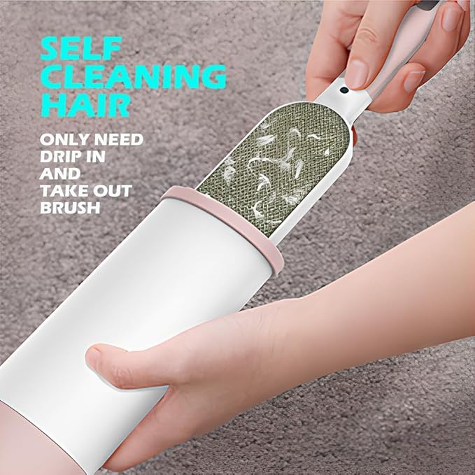 Double Sided Self-Cleaning Pet Hair Remover for Laundry, Dog Hair Remover, Cat Hair Remover, Pet Lint Roller Brush, Magic Cleaner Brush, Lint Brush Clothes, Pet Lint Brush A (Pink)-Ruum Studio Home