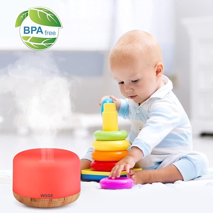 WGGE Essential Oil Diffuser, 500ml Premium Ultrasonic Vaporizer Aromatherapy Diffuser with 7 Color Changing, Timer, and Waterless Auto-Off with Remote Control.-Ruum Studio Home