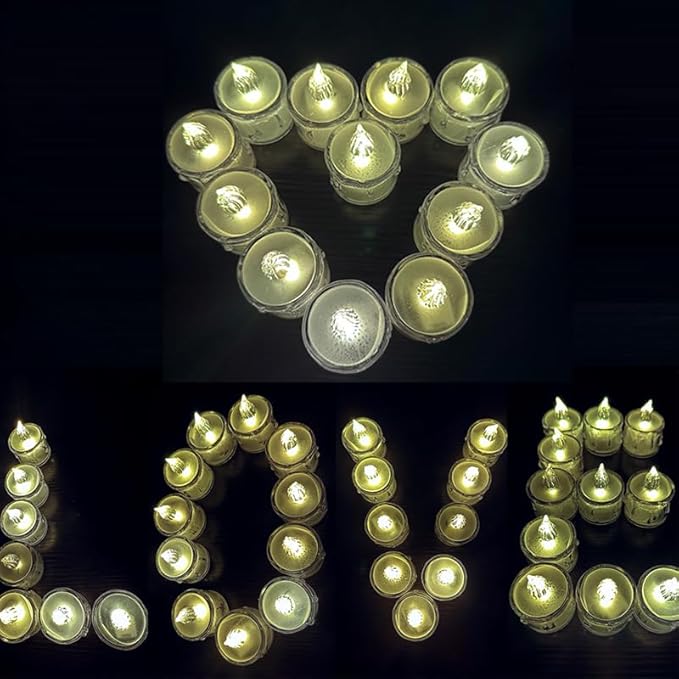 24-Pack Crystal Flameless Tea Lights – Battery Operated LED Candles with Realistic Flicker for Easter Decorations, Wedding Centerpieces, Halloween Party & Holiday Gift Box (Set of 24)-Ruum Studio Home