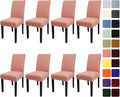 JQinHome Terra Cotta Chair Covers for Dining Room Set of 8, High Stretch Removable Washable Parsons Chair Slipcover for Home Party Hotel Wedding Ceremony (8PCS, Terra Cotta)-Ruum Studio Home