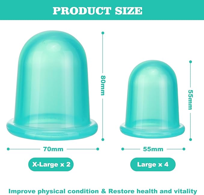 Silicone Cupping Therapy Set - Cupping Kit for Massage Therapy - Cellulite Remover Cupping Set - Anti Cellulite Cup Massager, Vacuum Suction Massage Cups for Cellulite Reduction-Ruum Studio Home