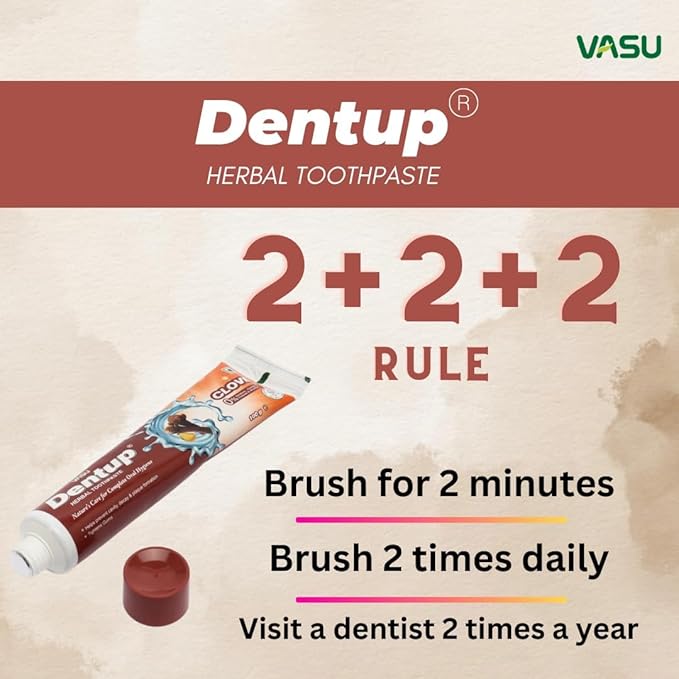 Dentup Herbal Toothpaste with Clove & Basil | Natural Fluoride-Free Ayurvedic Toothpaste for Fresh Breath & Gum Support – 100g Each (Pack of 2)-Ruum Studio Home