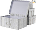Briful Photo Boxes Storage, Storage Boxes with Lids 4 in 1 Set Water-Proof Storage Box Sets with Handles Decorative Multiple Size Storage Bins with Lids for Clothes/Shoes/Office/Cosmetic/Books-Ruum Studio Home