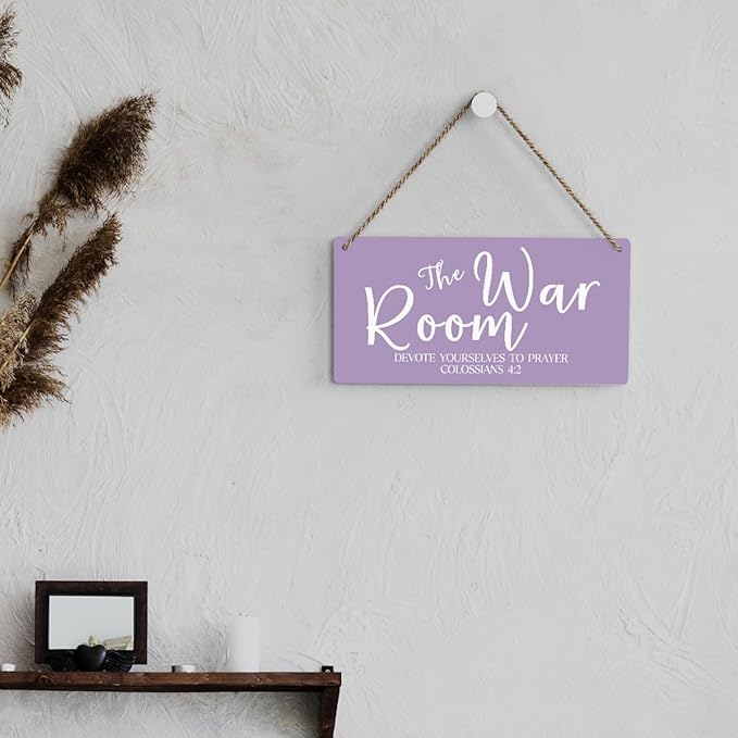 Purple Decor Rustic War Room Decor Christian Decoration Bible Verse Wood Decoration Sign Christian Scripture Printed Wood Sign Wall Art Religious Gifts Faith Based Gifts-Ruum Studio Home
