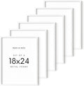 HAUS AND HUES 18x24 White Metal Picture Frames - Features Premium Aluminum, Vertical & Horizontal Hang, Shatterproof Plexiglass - Perfect for Home, Room, Office (18x24 in, White, Set of 6)-Ruum Studio Home